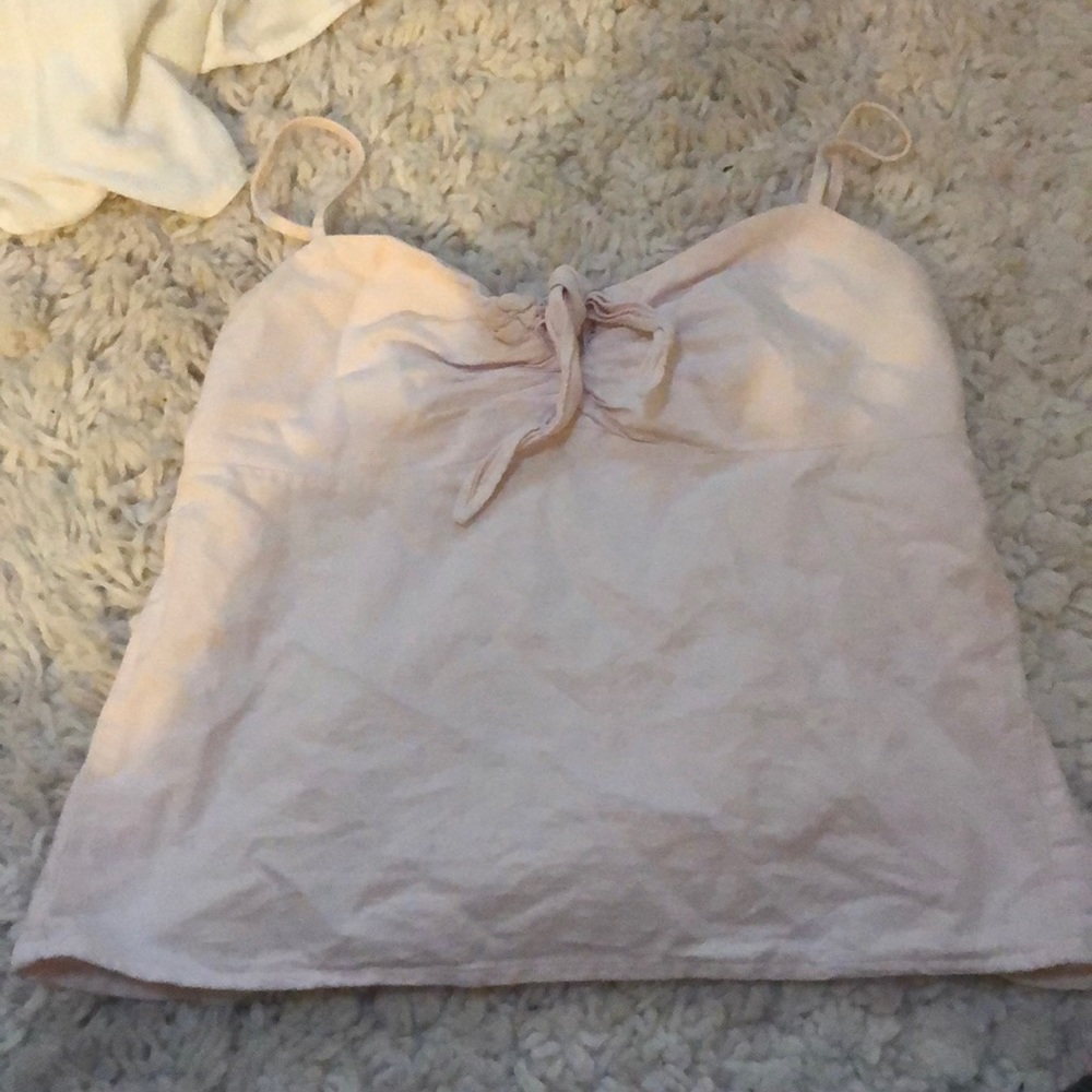 brandy light pink tie top